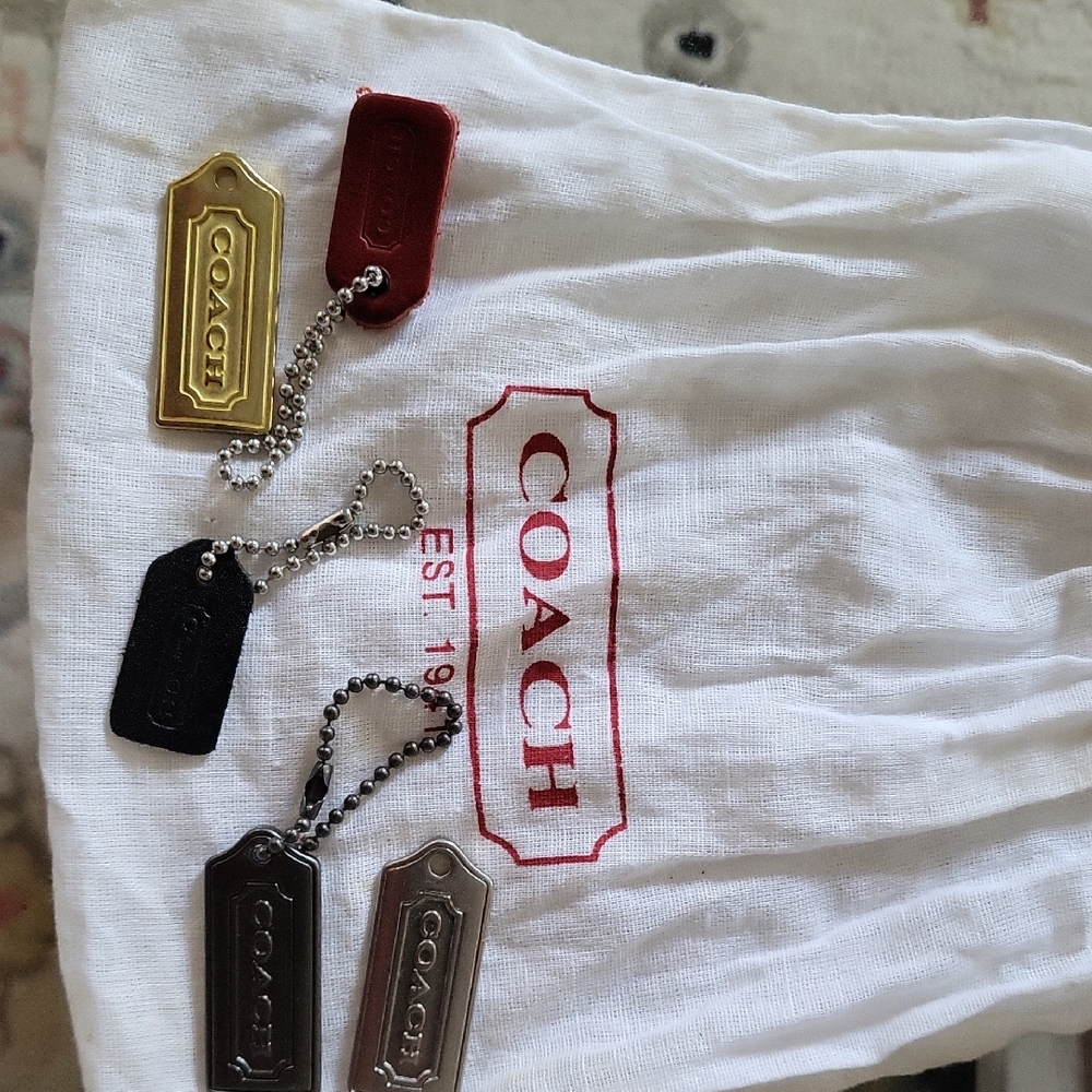 Coach Gold, Black, and Silver Tags For Bags, Wallets, Bag included
